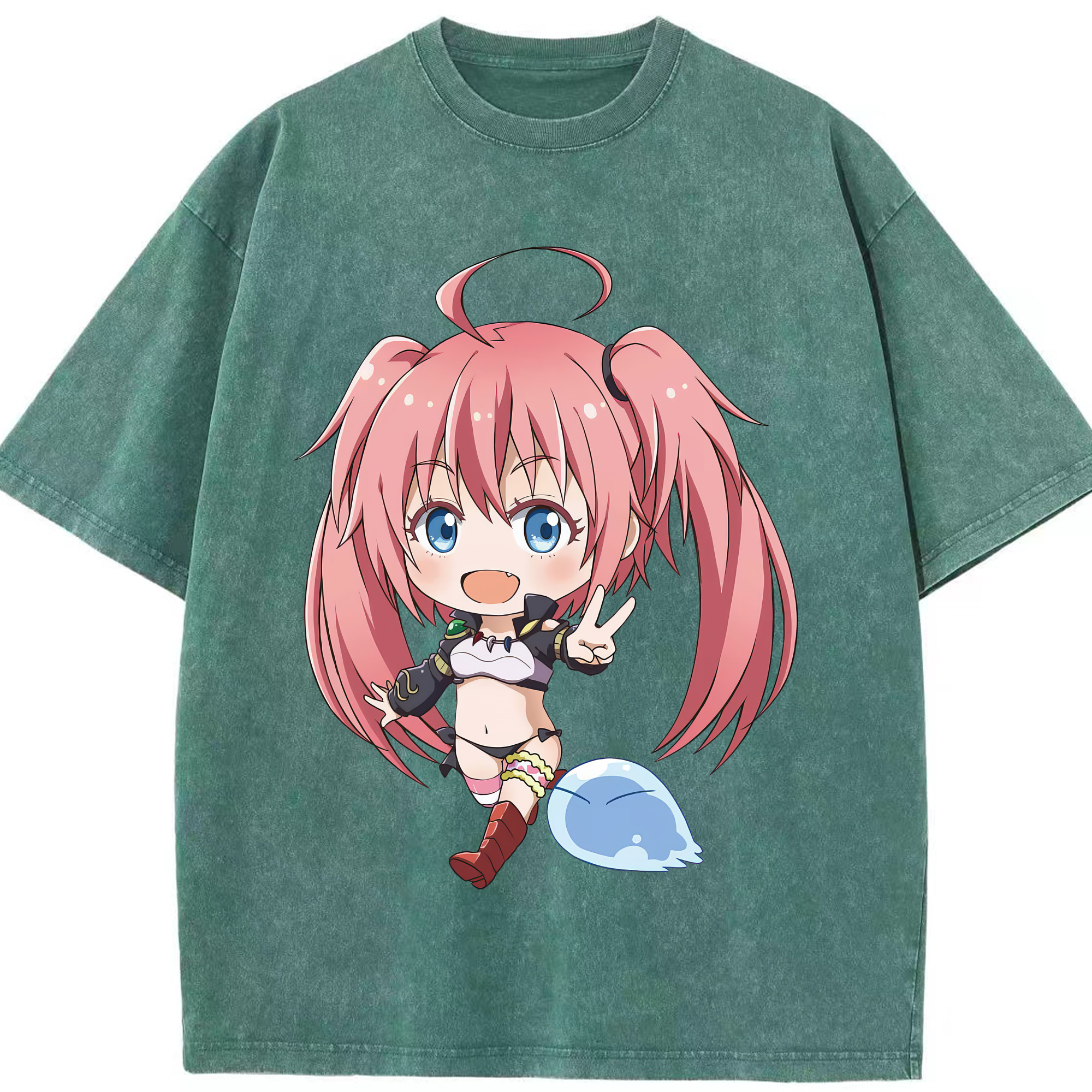（画像用） 転スラ Regarding Reincarnated to Slime 綿100% ヴィンテージ風 半袖Tシャツ（フロントプリント）